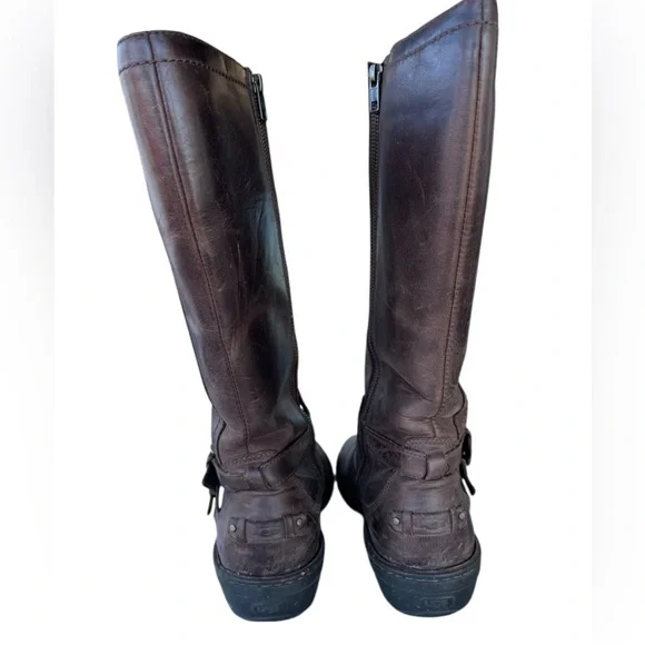 UGG 1005450 Rosen Brown Tall Women'sShearling Riding Harness Boots